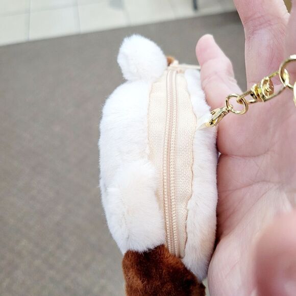 Brand New Pochacco White & Brown Pouch Bag Keychain - Picture 3 of 6